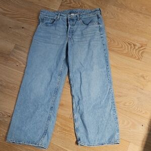 H&M Light Blue Baggy Wide Loose Fit Denim Jeans